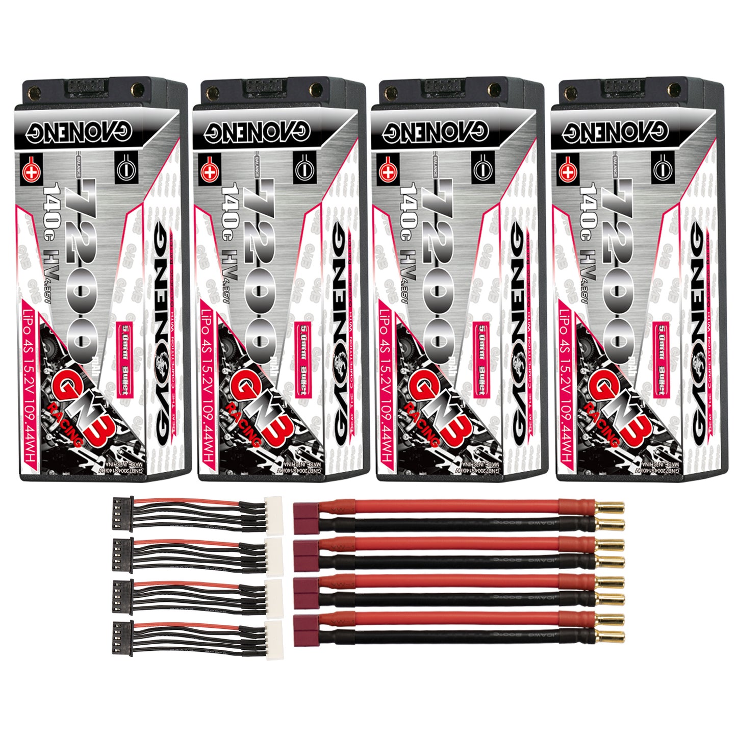 GAONENG GNB LiHV 4S 15.2V 7200mAh 140C 5mm Bullet Hard Case LiPo Battery (ROAR Approved)