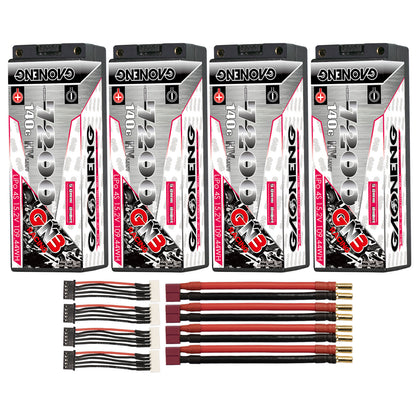 GAONENG GNB LiHV 4S 15.2V 7200mAh 140C 5mm Bullet Hard Case LiPo Battery (ROAR Approved)