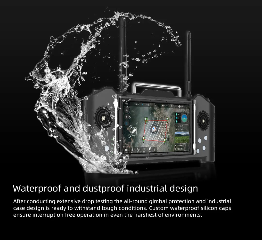 Skydroid SG12 Remote Controller, Waterproof and dustproof drone with rugged design for harsh environments.