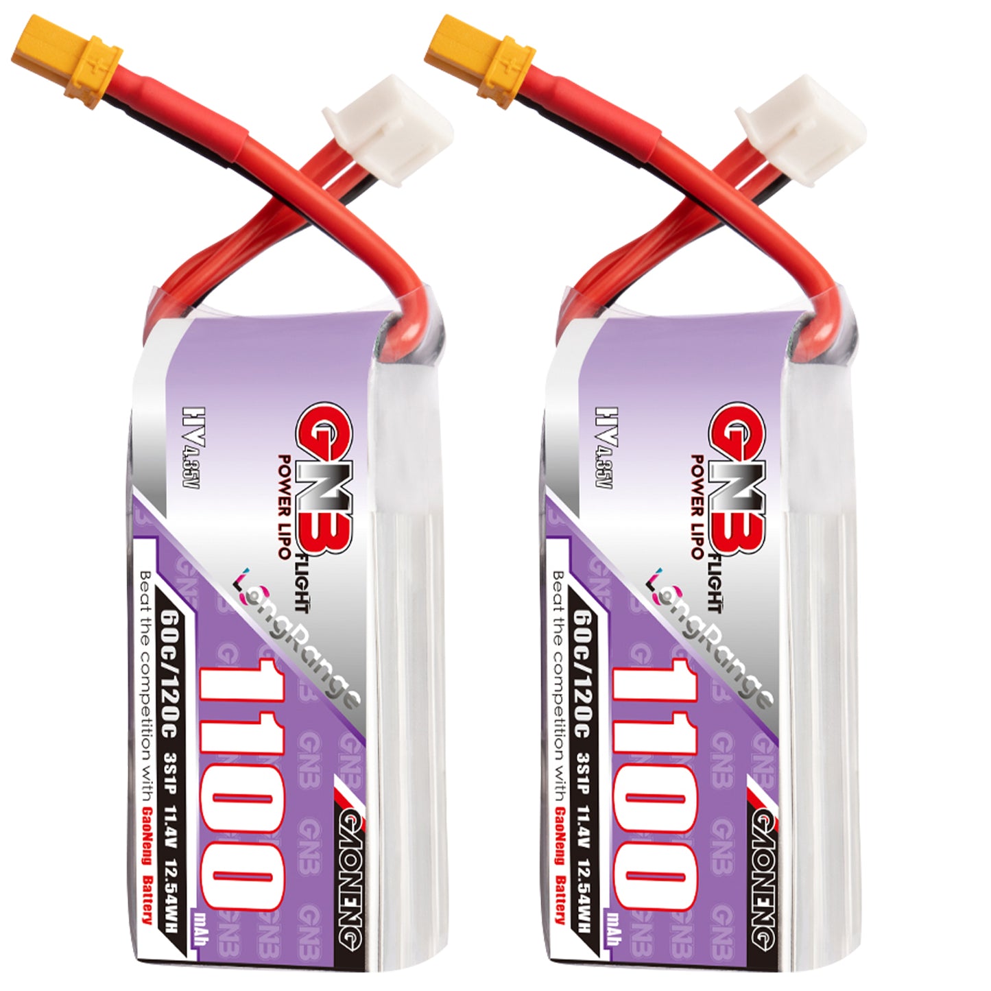 GAONENG GNB LiHV 3S 11.4V 1100mAh 60C XT30 LiPo Battery for 90-130mm FPV Drones Long Range