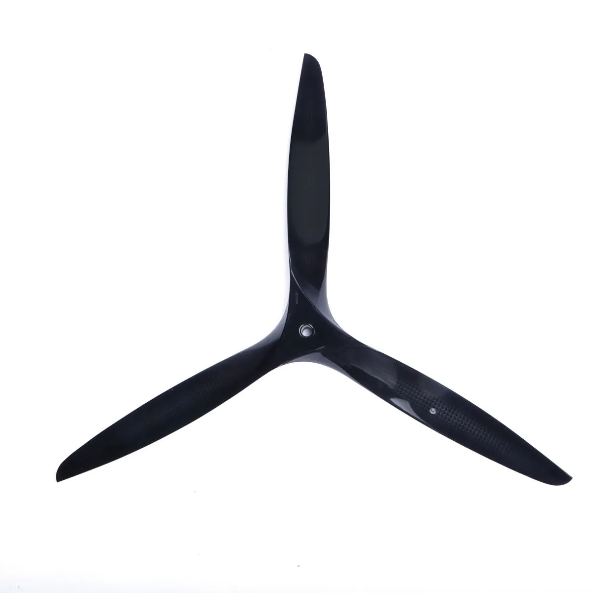 MAD 17x8 carbon fiber 3-blade propeller with glossy black finish and three wide blades