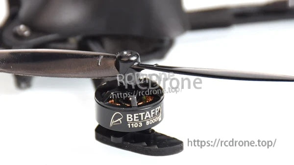 65mm 2-blade FPV propeller installed on 1103 motor with 1.5mm shaft mount