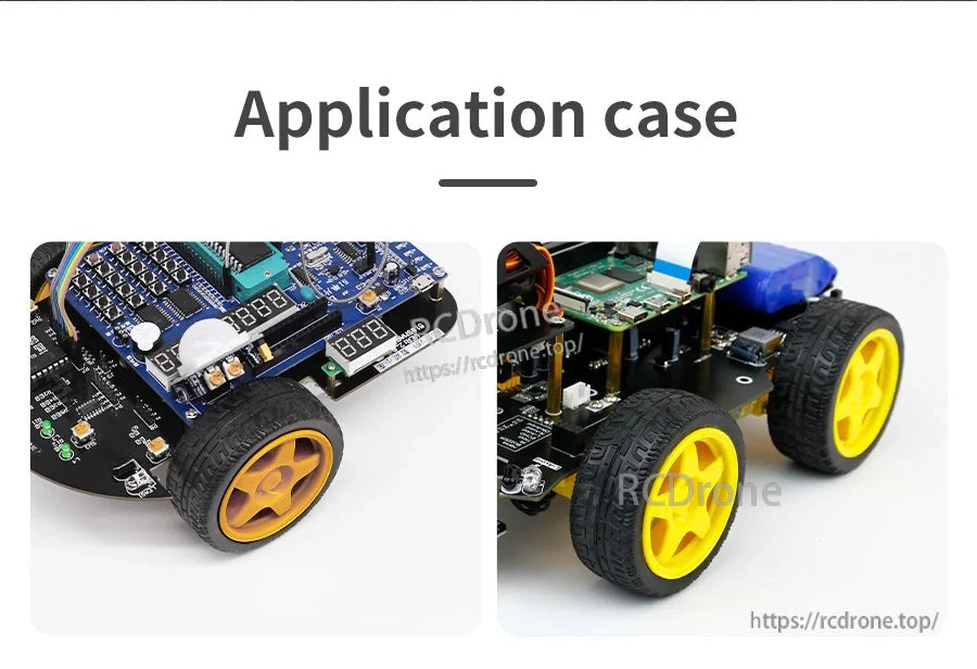 Application example of 4WD robot smart car chassis using yellow hub 65mm TT motor wheels