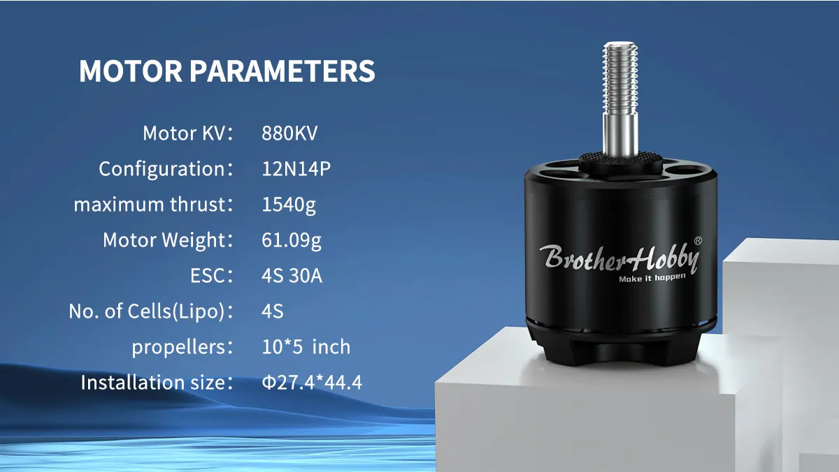 MOTOR PARAMETERS Motor KV: 880KV Configuration: 12N