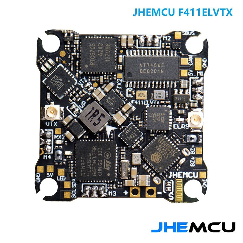 JHEMCU F411ELVTX F411 Flight Controller Integrated 5.8G 400mW VTX, 12A ESC, 2.4G ELRS Receiver