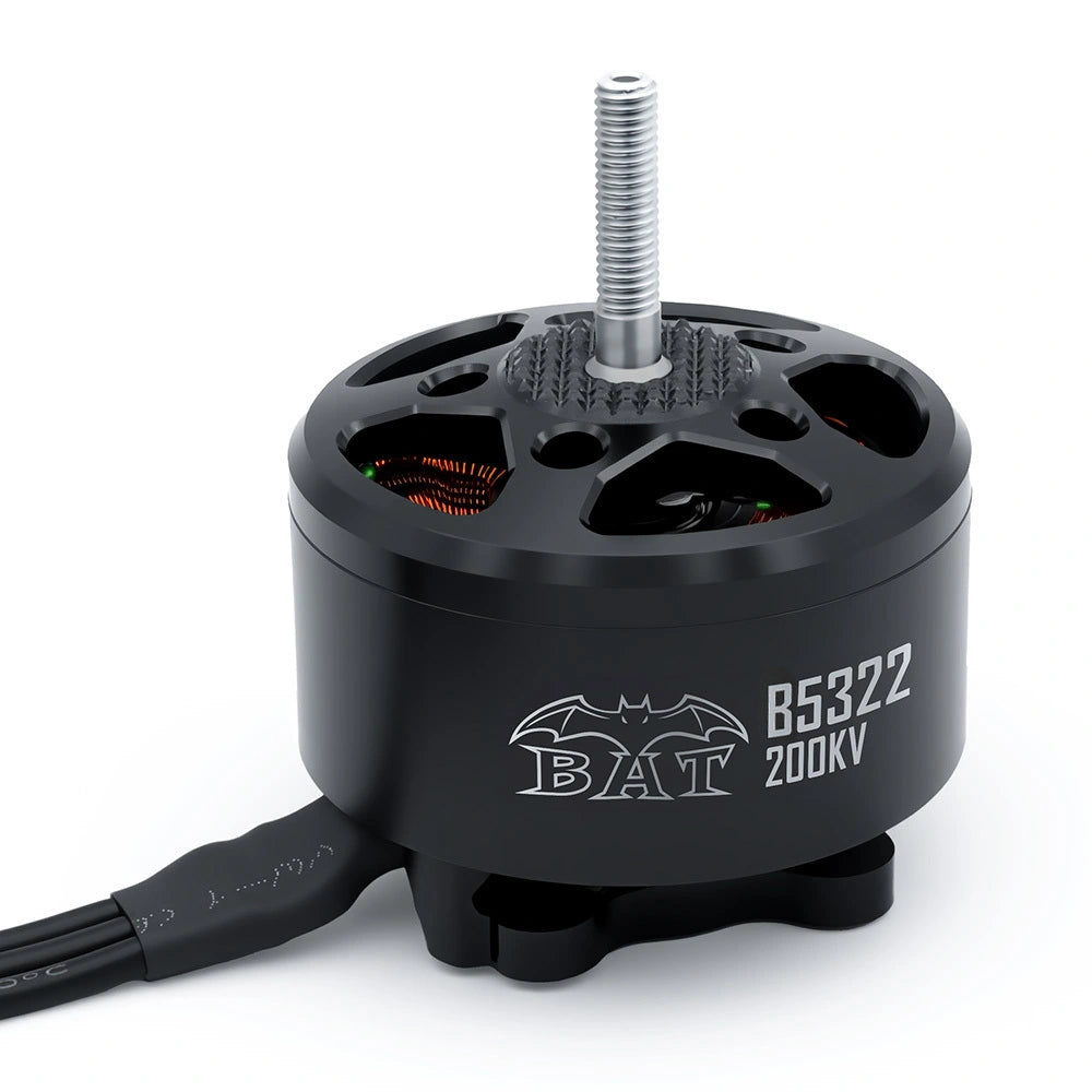 Surpass Hobby BAT B5322 200KV brushless motor for 14–15 inch FPV drones, front angle