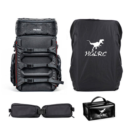 HGLRC B1 Backpack Set drone backpack/camera bag with rain cover, lumbar support belt and pouch