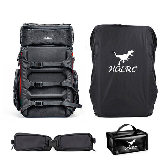 HGLRC B1 Backpack Set drone backpack/camera bag with rain cover, lumbar support belt and pouch