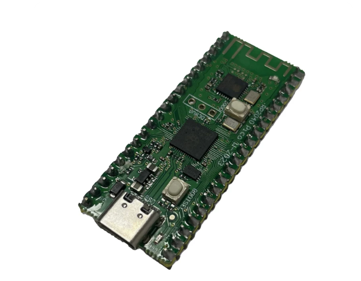 برد میکروکنترلر Raspberry Pi Pico H، با RP2040، دارای ۲۶ پین GPIO، حافظه فلش ۲ مگابایت، هدرهای لحیم‌شده و پورت USB Type‑C
