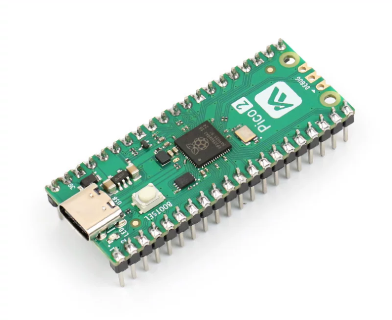 Raspberry Pi Pico 2 Microcontroller Board, RP2350, Dual-Core Arm/RISC‑V, 520KB SRAM, 4MB Flash, 26 GPIO, 1.8–5.5V