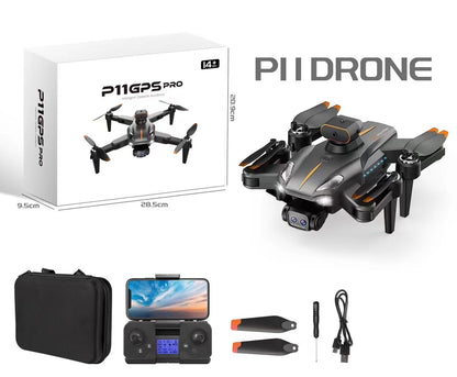 P11 Drone -  GPS rc distance 2km 8K HD dual camera with 5G WIFI wide angle FPV real-time transmission professional drone