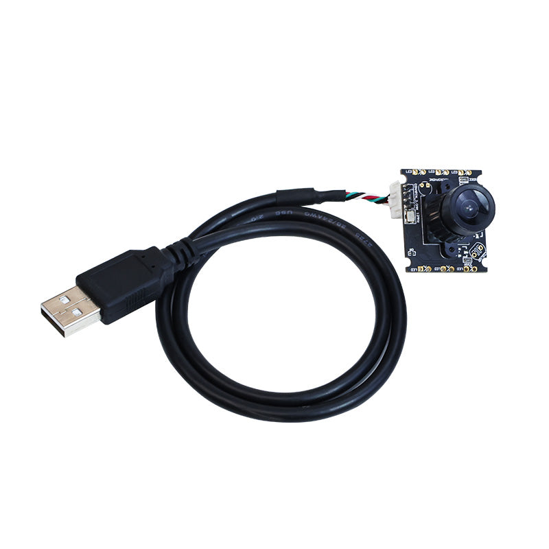 DOFBOT X3PLUS Camera module with USB cable and board-mounted lens, isolated on white