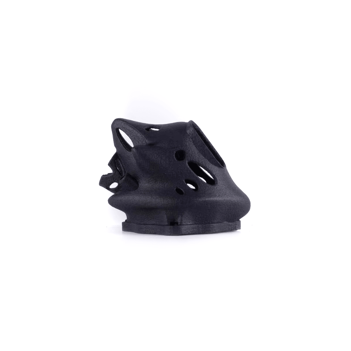 Space Odyssey SLS nylon antenna support mount, side profile showing vent cutouts and base