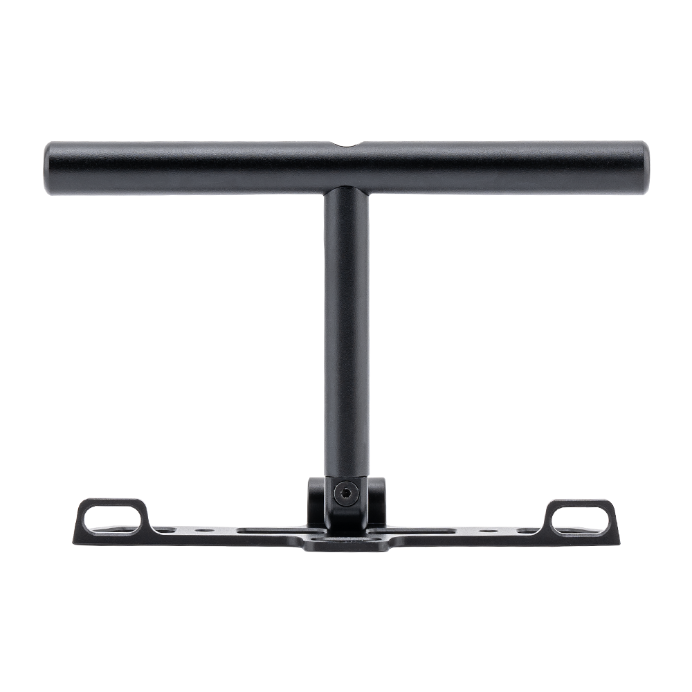 RadioMaster GX12 Aluminum Radio Multi-Stand for GX12 radio controller, front view with T-handle and mounting plate