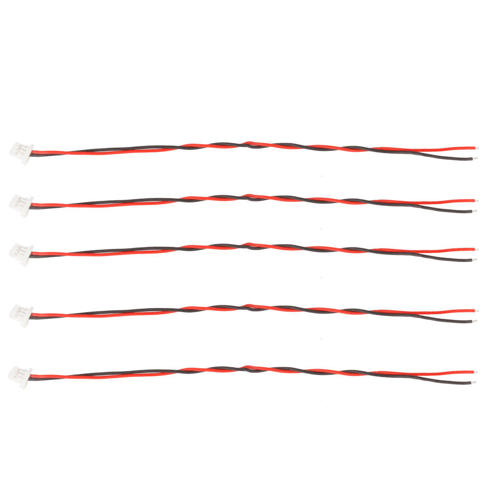 10PCS PH1.0 2Pin Power Cable, Set of PH1.0 2-pin power cables with small white connectors and twisted red/black wires