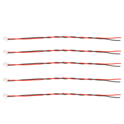 10PCS PH1.0 2Pin Power Cable, Set of PH1.0 2-pin power cables with small white connectors and twisted red/black wires