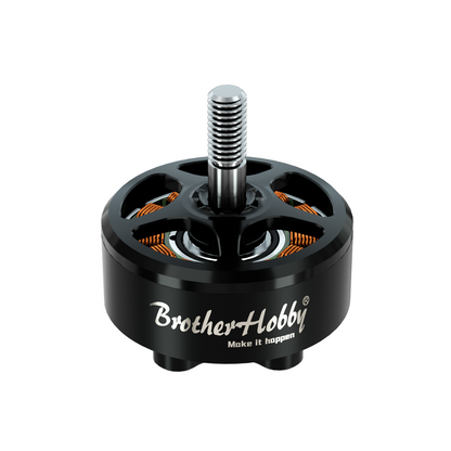 BrotherHobby SE 2808 1350KV CW brushless motor with black housing, threaded shaft, and visible copper windings