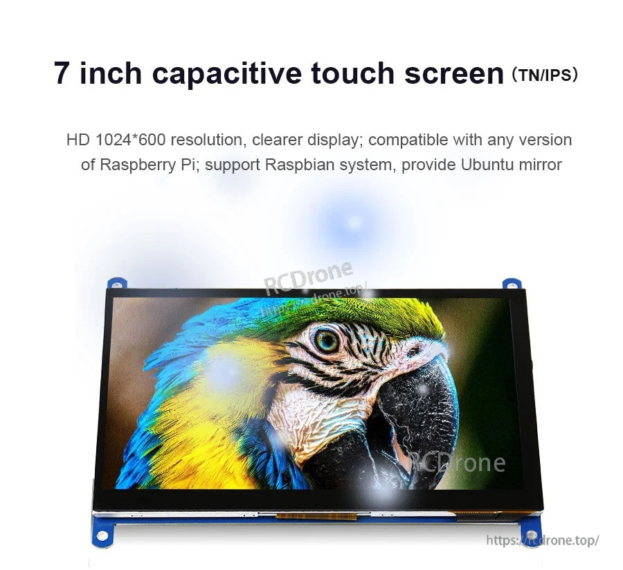 7-inch 1024x600 capacitive touch screen display with HDMI input and USB touch control
