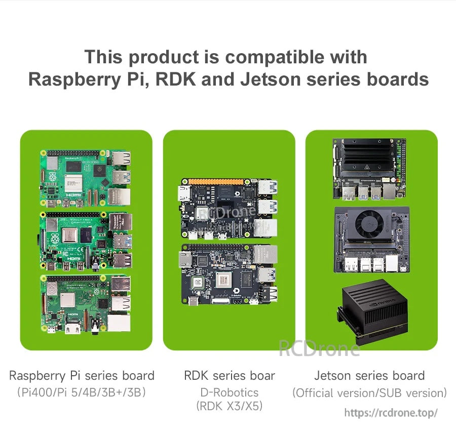Compatible boards overview for the 7-inch HDMI touch display: Raspberry Pi, D-Robotics RDK X3/X5, and Jetson series