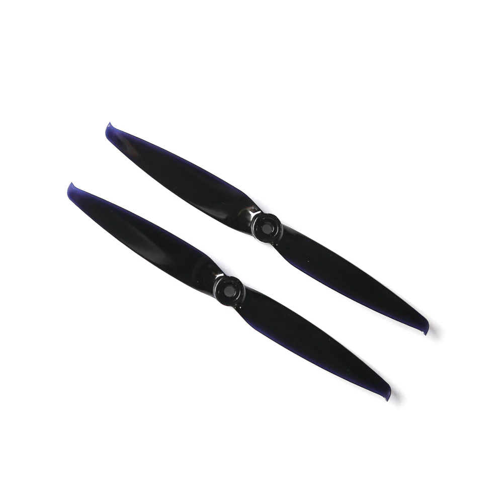 Pair of black two-blade propellers for RC airplane motor setup