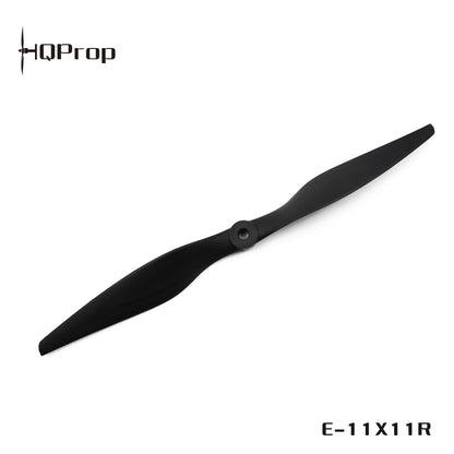 HQProp Thin Electric Pusher Propeller with HQProp logo and model text E-11X11R on white background