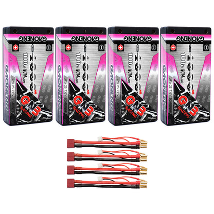 GAONENG GNB 2S 7.6V 4000mAh 100C LCG Shorty 4mm Bullet Hard Case LiPo Battery