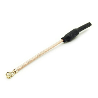 70mm 5.8GHz 2dBi FPV antenna with U.FL/IPEX connector and RG178 coax, black heat-shrink tip