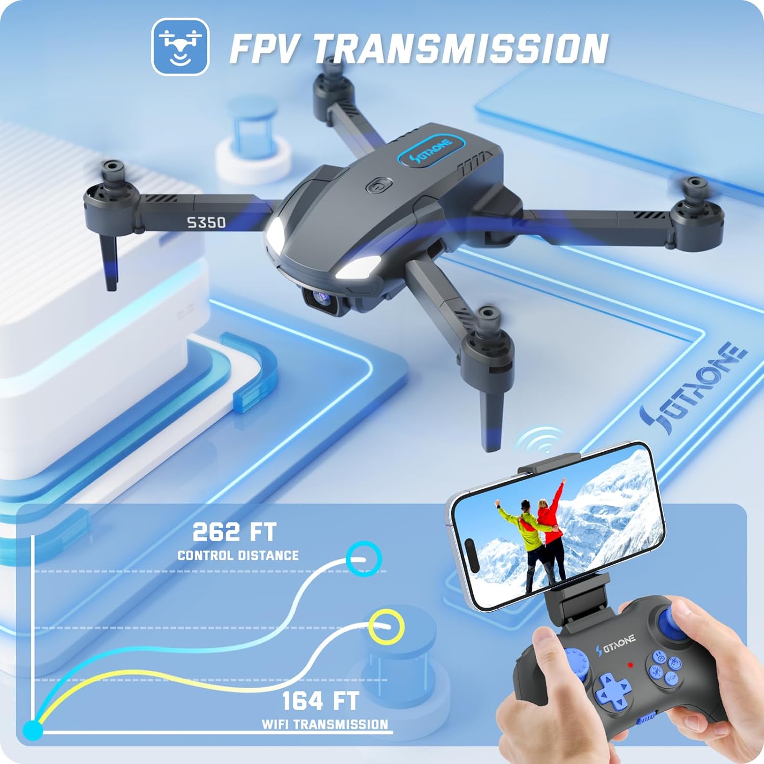 SOTAONE S350 Drone, FPV TRANSMISSION 5350 262 FT control
