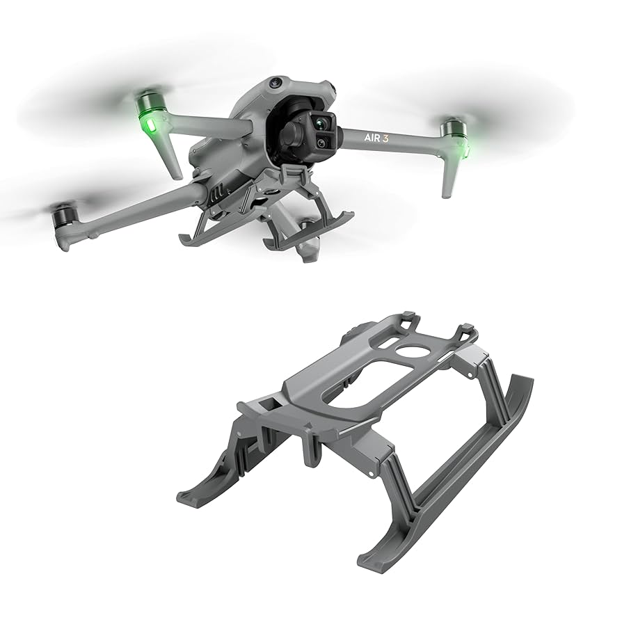 STARTRC Landing Gear for DJI Air 3S/Mavic Air 3 – Folding Heighten Support Legs, Quick‑Release Landing Skid (20mm Raise)