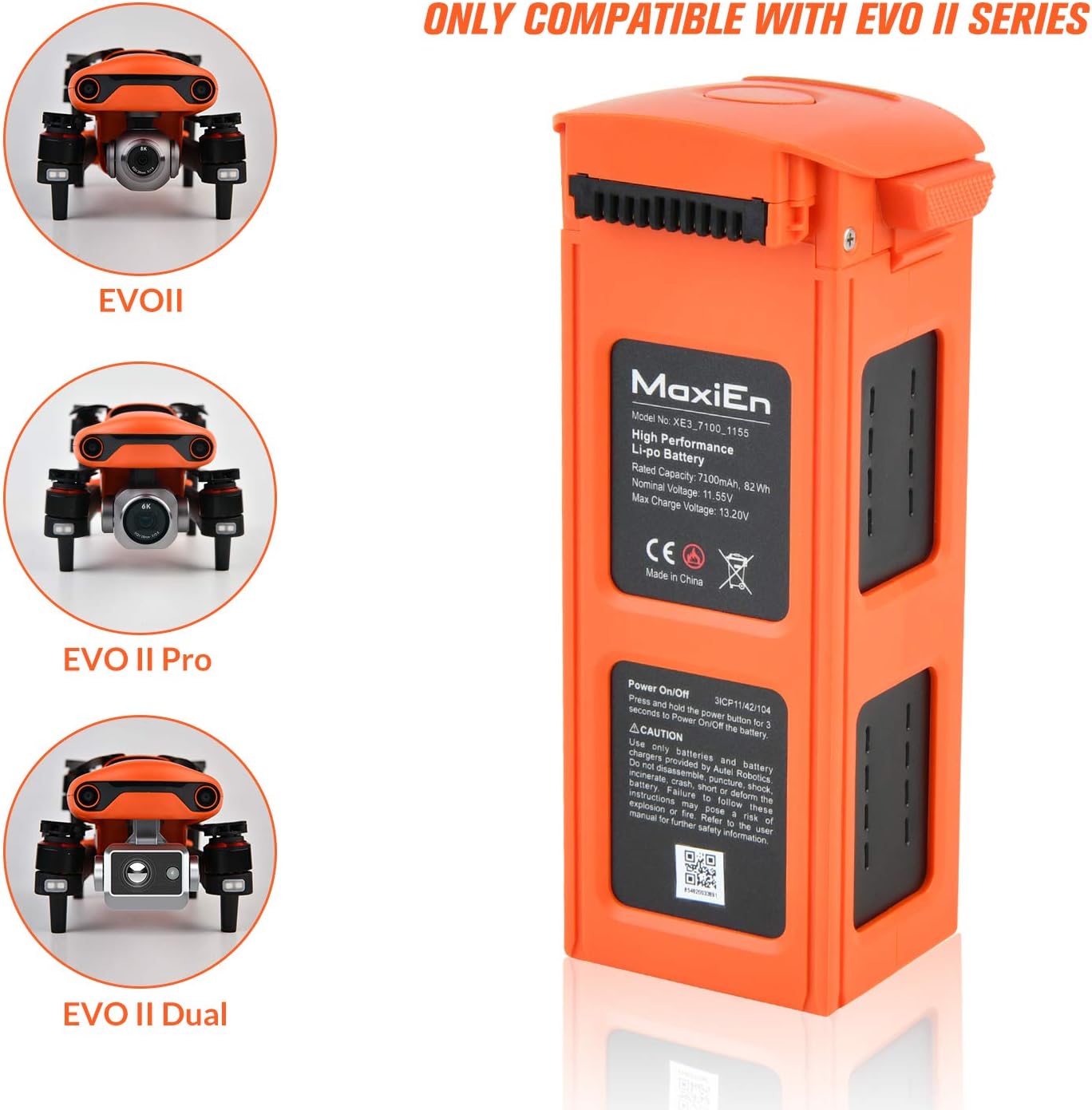 Autel EVO II Drone Battery, Autel EVO II drone battery with high performance Li-PO technology, rated capacity 7100mAh.