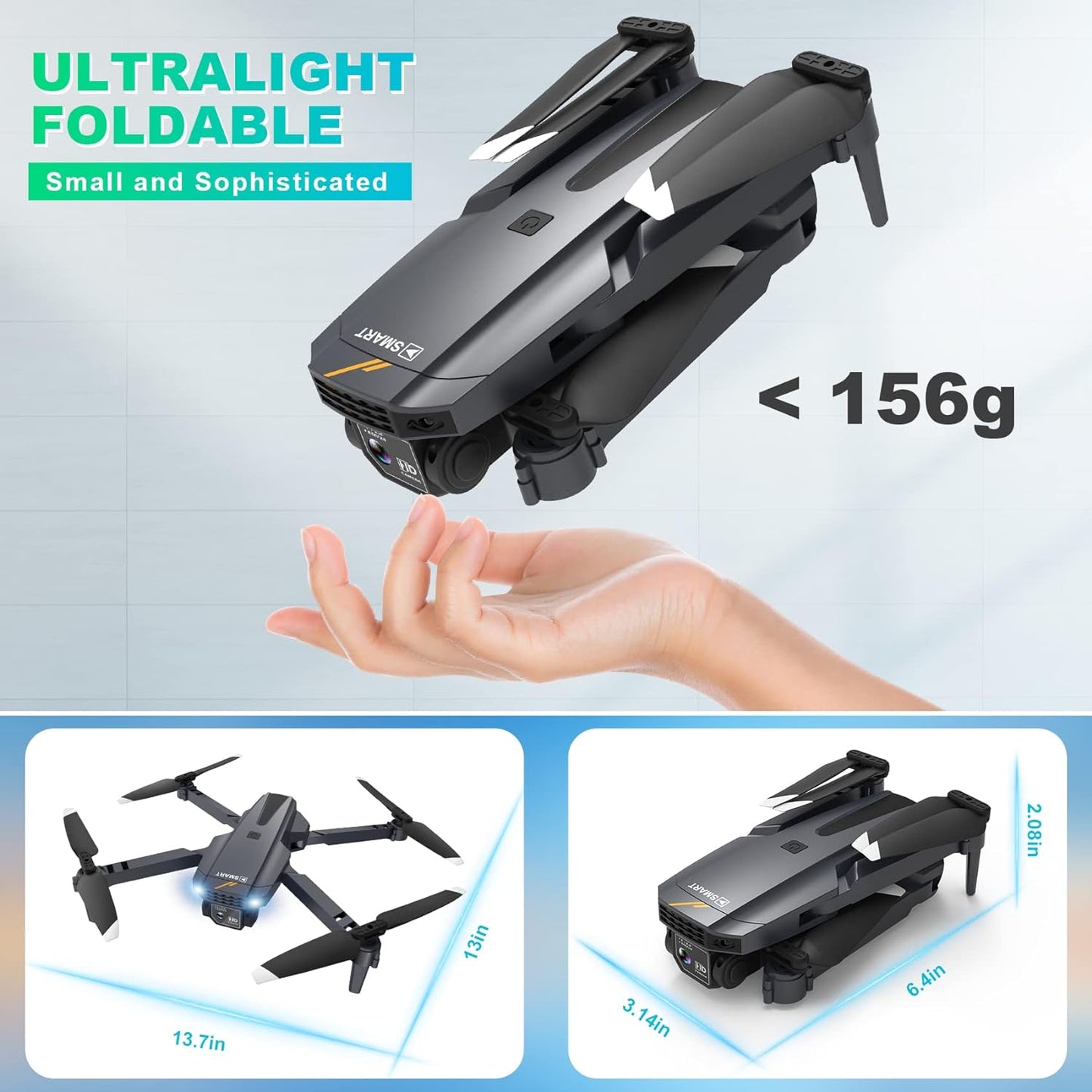 TERCASO 1810 Drone, ULTRALIGHT FOLDABLE Small and Sophisticated 
