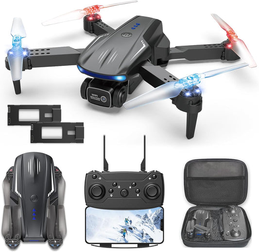 X-shop LDG006 Drone - 1080P FPV Mini Drones for Kids Adults with Carrying Case, One Key Take Off/Landing, Altitude Hold, Obstacle Avoidance, 2 Batteries