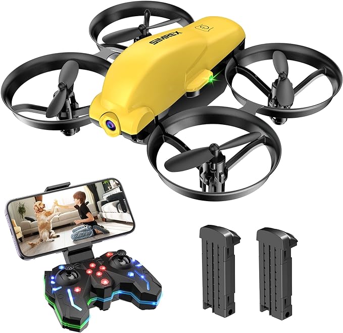 SIMREX X700 Drone with 720 HD Camera - WiFi FPV Live Video, 6-Axis RC Quadcopter, Altitude Hold & Headless Mode, Optical Flow Positioning, One Key Take Off/Land App Control with 360°Flip for Beginners