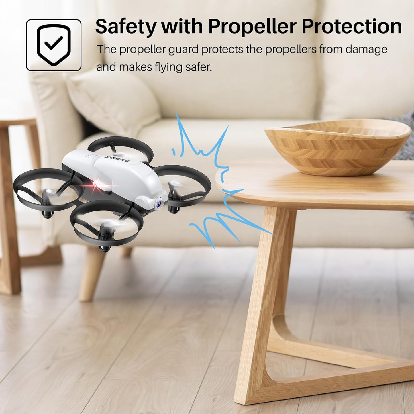 SIMREX X700 Drone, Propeller guard protects propellers from damage and makes flying safer