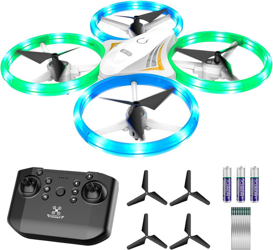 DyineeFy Mini Drone - Small Colorful Led Quadcopter with Altitude Hold, Headless Mode, 360° flip, and Auto Return Home