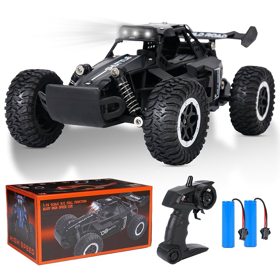 1:16 RCカー 最高時速20km/h 高速オフロードトラック、2WD、合金ボディ
