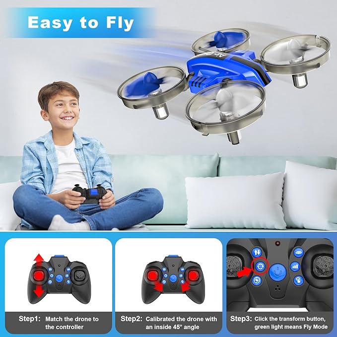 Oddire L6082 Mini Drone, Easy to Fly Step1: Match the drone to Step2: Ca