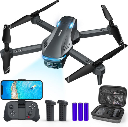Loiley S29 Drone - 1080P FPV Drones for kids with Voice Control, Gestures Selfie, Altitude Hold, 90° Adjustable Lens, 3D Flips, 2 Batteries
