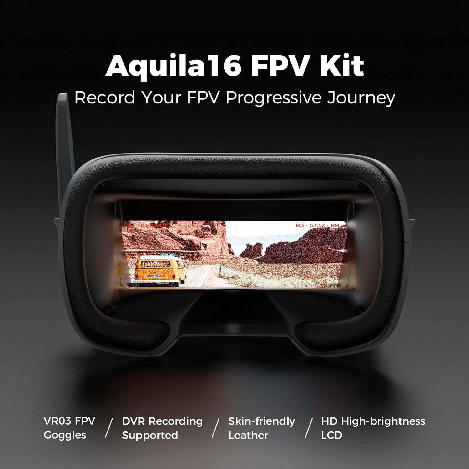 BETAFPV Aquila16 FPV Kit, VRO3 FPV DVR Recording Skin-friendly HD High-brightness