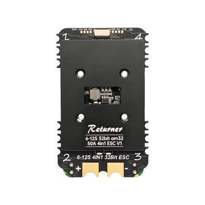 BrotherHobby Returner 6-12S 32bit AM32 50A 4-in-1 ESC V1 board with mounting holes and top connector