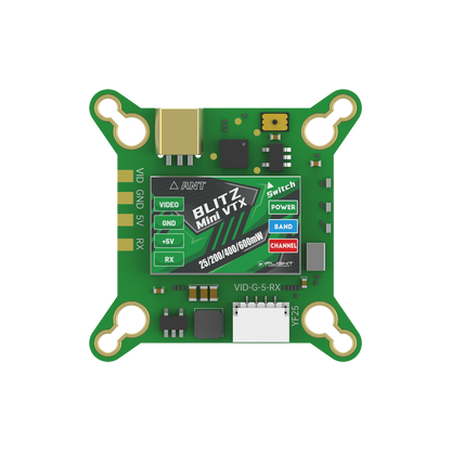 iFlight BLITZ Mini Force 5.8GHz 600mW FPV VTX, iFlight BLITZ Mini VTX 5.8GHz FPV video transmitter board with antenna connector and power/band/channel buttons
