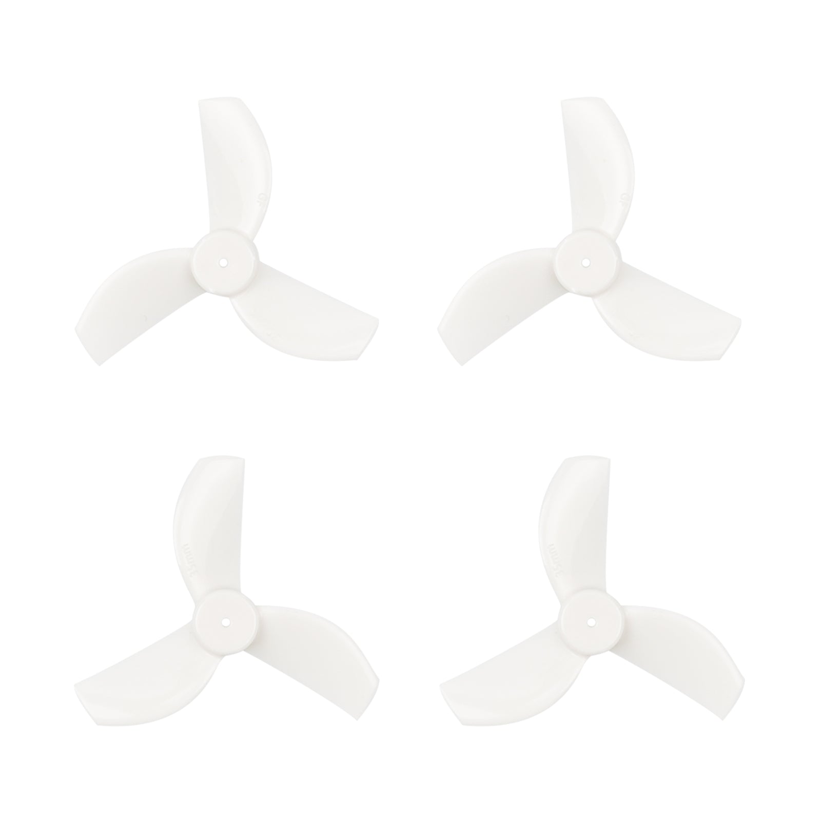Gemfan 35mm 3-blade whoop drone propeller set, clear PC, 1.0mm shaft (2CW + 2CCW, 4pcs)