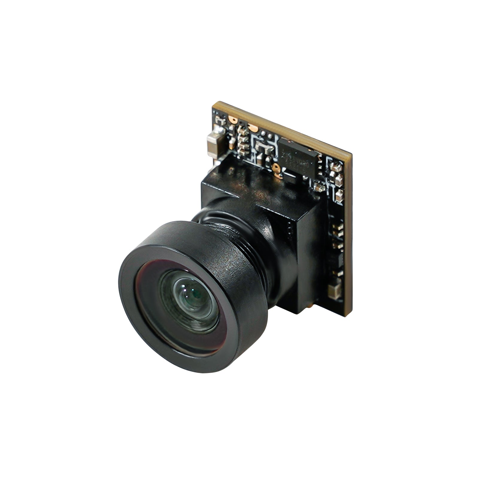 BetaFPV C03 FPV Micro Camera angled view showing lens barrel and PCB assembly