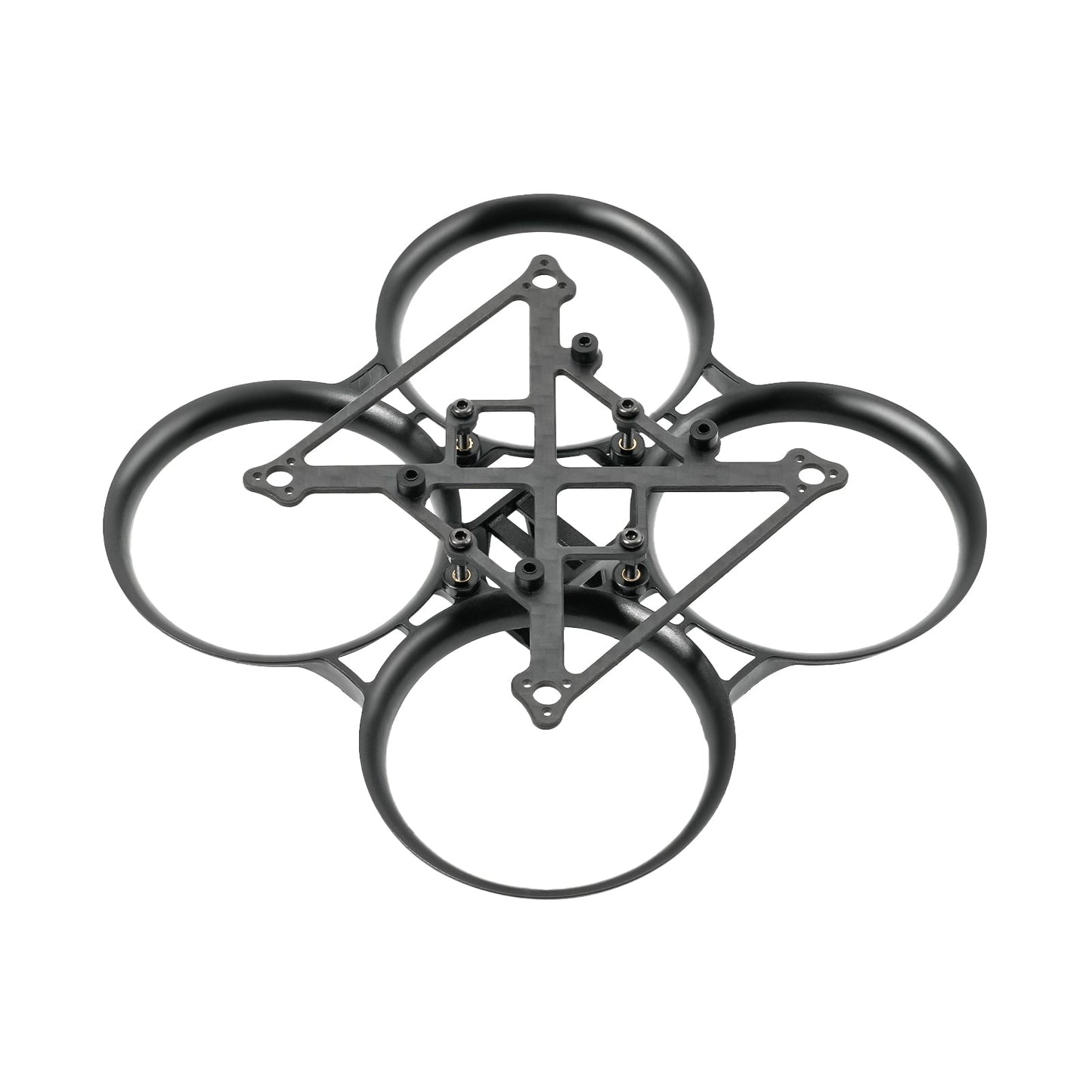 BetaFPV Pavo Pico brushless whoop frame top view with carbon plate and 4 duct guards, black