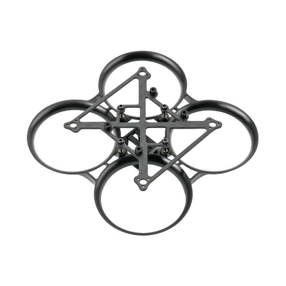 BetaFPV Pavo Pico brushless whoop frame top view with carbon plate and 4 duct guards, black