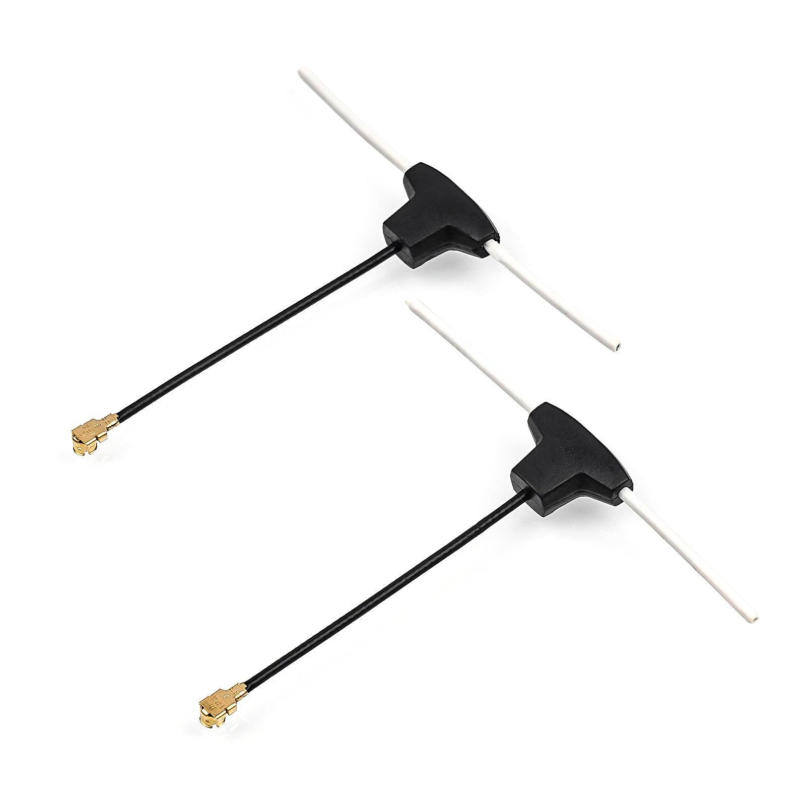 BETAFPV Dipole T Antenna pair with UFL connectors, black coax lead and white T elements