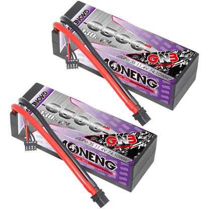 Two GAONENG GNB 6000mAh 3S hard case LiPo batteries shown with XT60 lead and balance plug