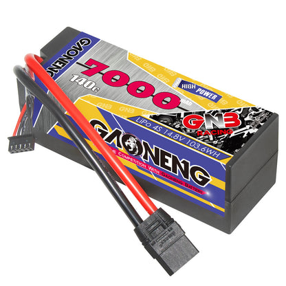 GAONENG GNB 4S 14.8V 7000mAh 140C hard case LiPo battery with XT90 plug and balance lead