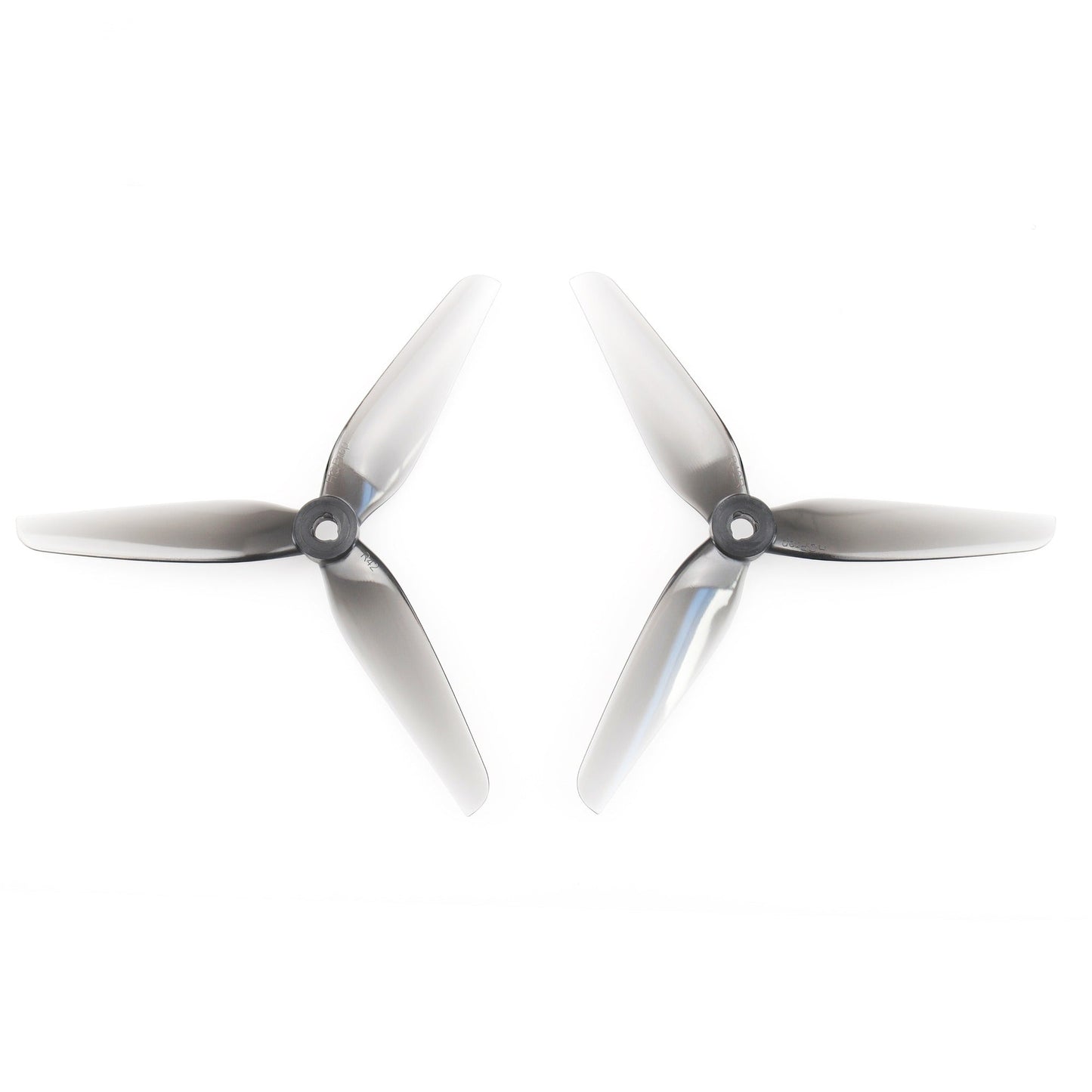 HQ Racing Prop R42 5.1in 3-blade polycarbonate drone propellers, grey pair on white background
