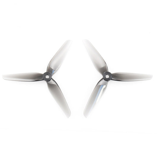 HQ Racing Prop R42 5.1in 3-blade polycarbonate drone propellers, grey pair on white background